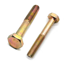 Factory DIN933 yellow zinc plated brass hex head bolt